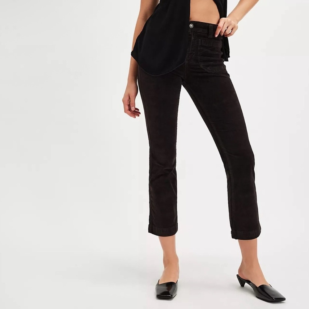 NWOT Free People High Time Kick Flare Velvet Corduroy Pants